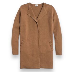 J. Crew Vanessa Sweater-Jacket Tan Camel Open Front Blazer Cardigan Size XXS